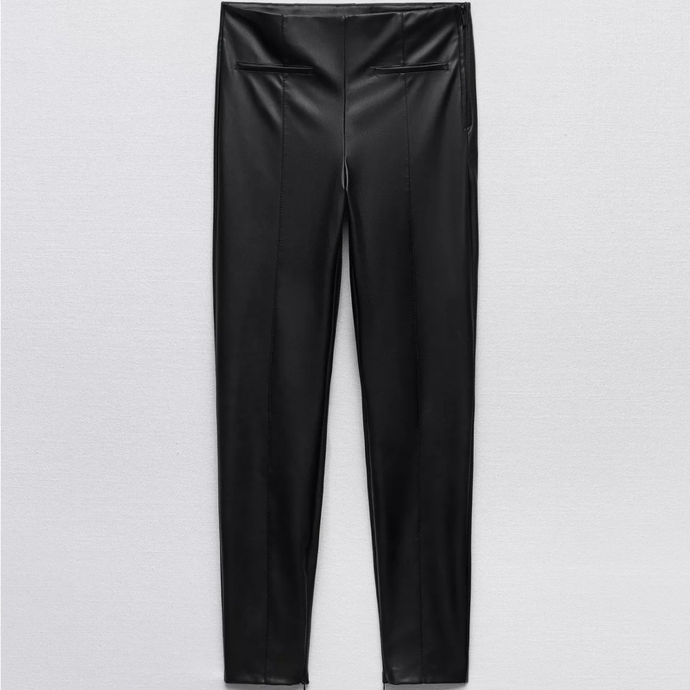 Black Faux Leather Pants